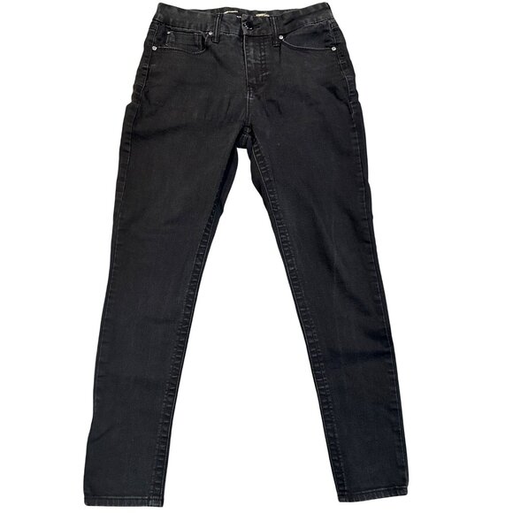 Seven7 Skinny Black Stretch Denim Jeans High Rise Casual Chic Edgy Vibe Size 8 - Picture 1 of 16